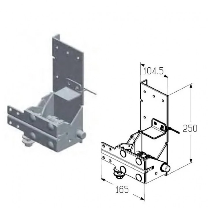 Кронштейн нижній для гаражних воріт Alutech Classic и ProPlus RBI-45.110